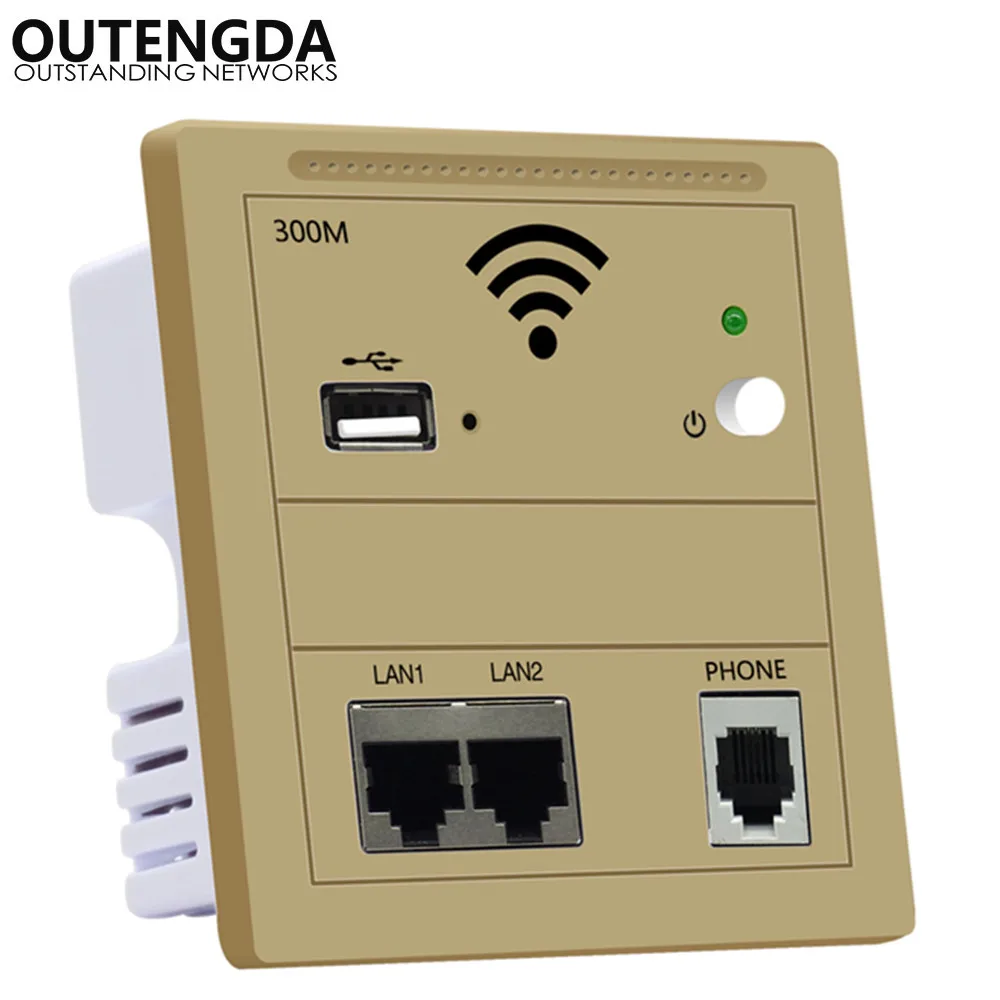 

WiFi Router Wall USB Access Point Wireless in Wall AP Socket Router Wall Plug Wifi Repeater 220v Gold White Black