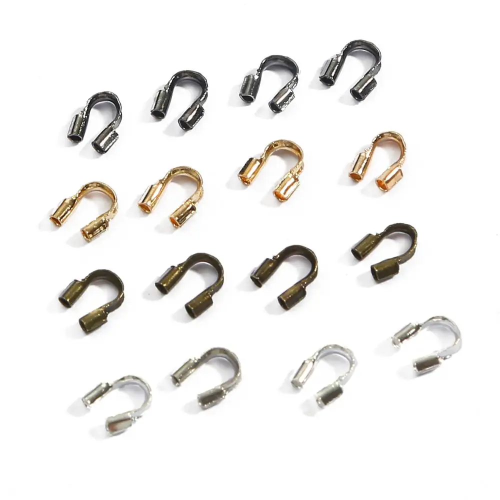 100pcs/lot 4x4mm Loops U Shape Clasps Connector Wire Protectors Wire Guard Protect Buckle Accessories For DIY Jewelry Making