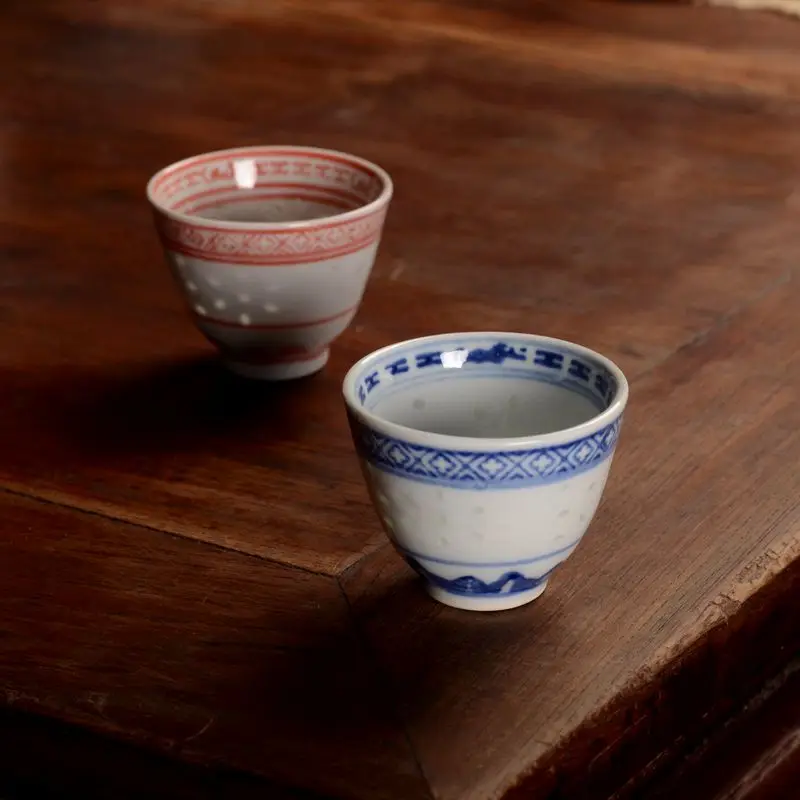 Jingdezhen-Blue and White Linglong Kung Fu Tea Set, Imitated Old Porcelain Factory, Tea Cup, Tea Cup, NO.YZ77