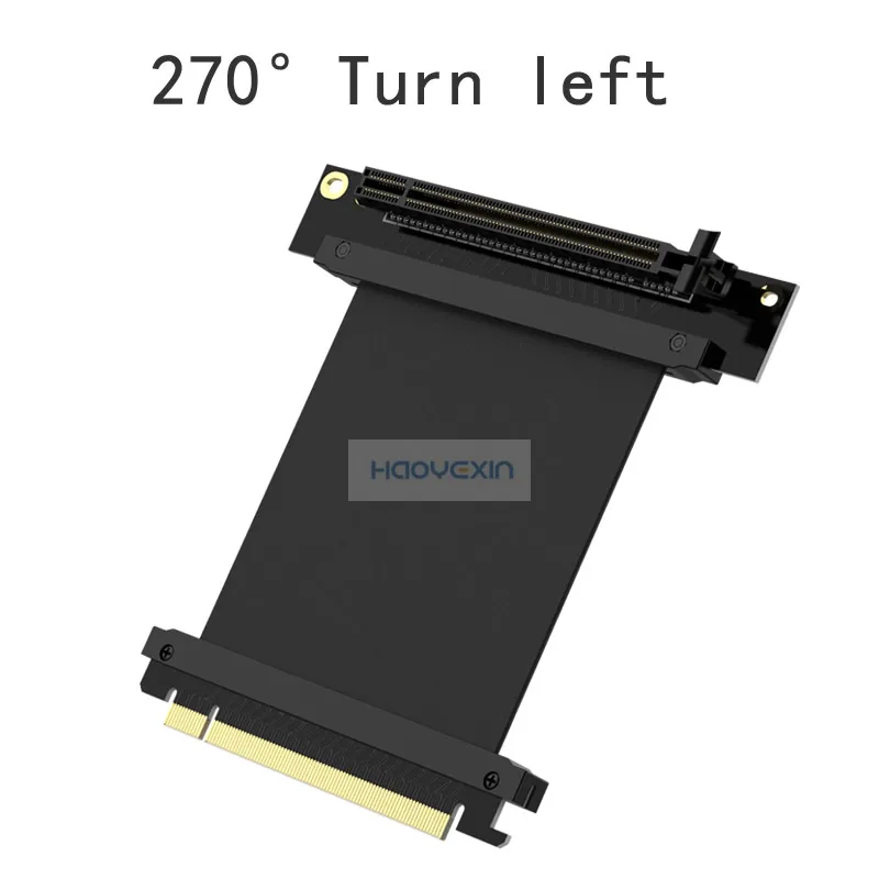 Turn Left PCI Express 16x Flexible Cable Card High Speed Extension Port Adapter Card PCIe 3.0 X16 Riser For Mining Miner 270°
