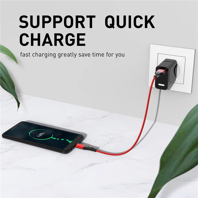 Lovebay 0.5m/1m/2m/3m USB C Cable Micro Type C Cable For iPhone 11 12 13 Samsung Huawei Universal Fast Charging Data USB Cables
