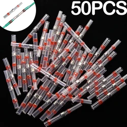 열 수축 와이어 커넥터 50PCS SST21 방수 소매 AWG22-18 엉덩이 전기 스플 라이스 주석 솔더 씰 터미널