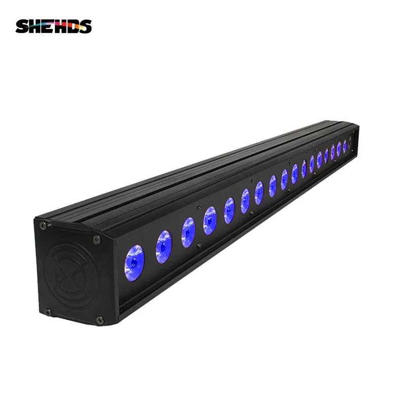 SHEHDS Free Shipping 18x18W RGBWA-UV 6IN1 Led Wall Wash Light DMX Led Bar DMX Line Bar Wash Stage Light For Dj Indoor Horse