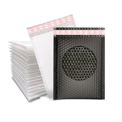 Enveloppes rembourrées noires en Poly, lot de 10 pièces, #000, 4x8 pouces, 12x18cm, sac de courrier à fermeture automatique