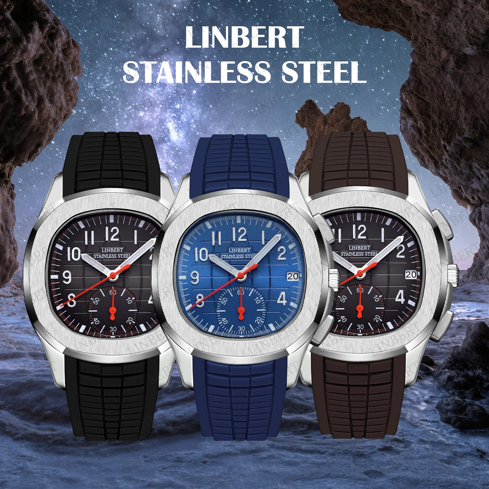 2026 LINBERT Men's Watch Top Luxury Brand Relógio Sapphire Waterproof Quartz Watch Men's Fashion Sport 316 Steel Watch