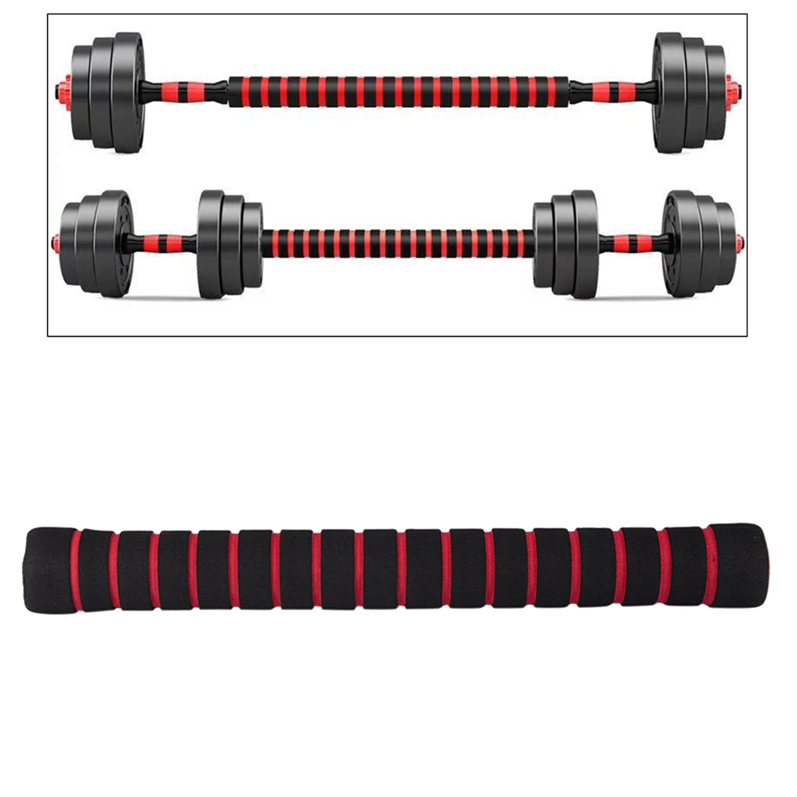 Dumbbell Extension Bar 1\'\' Arm Strength Training Barbell Build Joiner Coupler Linker Neck Pad Extension Rod Extender