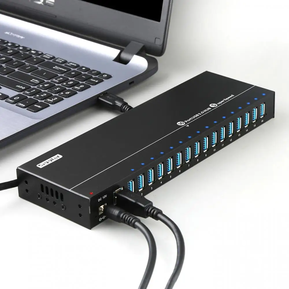 A-316 Sipolar 16 Ports 62Industrial Métal USB3.0 Syncs de Données et airies de Charge avec 120W Puissance pour iPhone iPad Tablettes