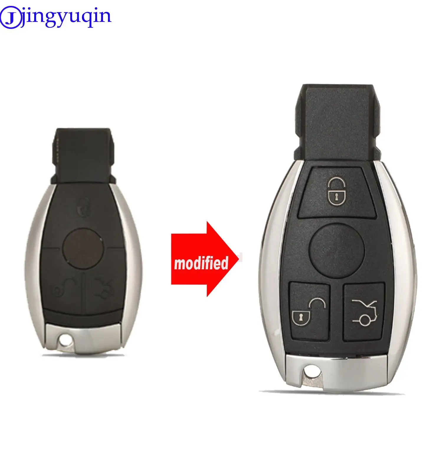 jingyuqin 3/4 Buttons Smart Remote Car Key Shell For Mercedes Benz BGA NEC C E R S CL GL SL CLK SLK Remote Key Fob