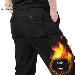NUONEKO Winter Men Warm Hiking Pants Fleece Breathable Trekking Tourism Winter Fishing Tactical Pants Thermal Cargo Pants BMT03