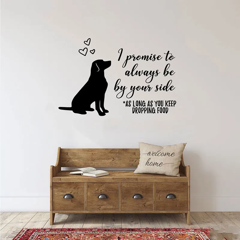 I Promise To Always Be By Your Side Pet Dog Quotes Wall Decals Vinyl Home Decor Living Room Pet Shop Wall Stickers Murals 4590