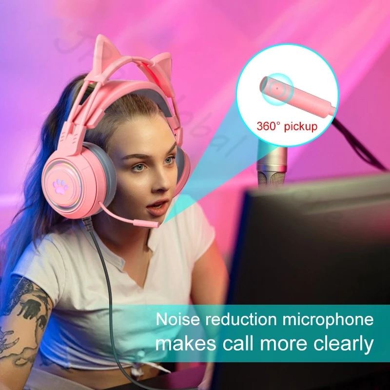 Para ps4 gamer fone de ouvido com microfone 3.5mm jack cancelamento de ruído gaming headset estéreo baixo para o telefone/pc xbox gamer meninas presentes