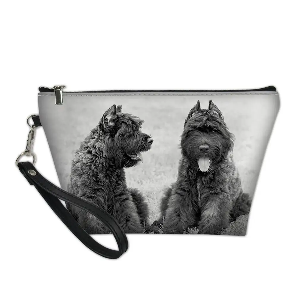 Bouvier Des Flandres Print Cosmetic Bag Women Leather Makeup Bag Organizer Make Up Case Storage Pouch Toiletry Beauty Wash Bag