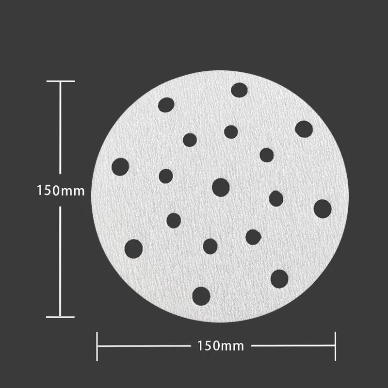 

6 Inch 17 Hole Dry Sanding Paper Round Self-adhesive Flocking Polishing Car Putty Furniture Hardware Sand Skin