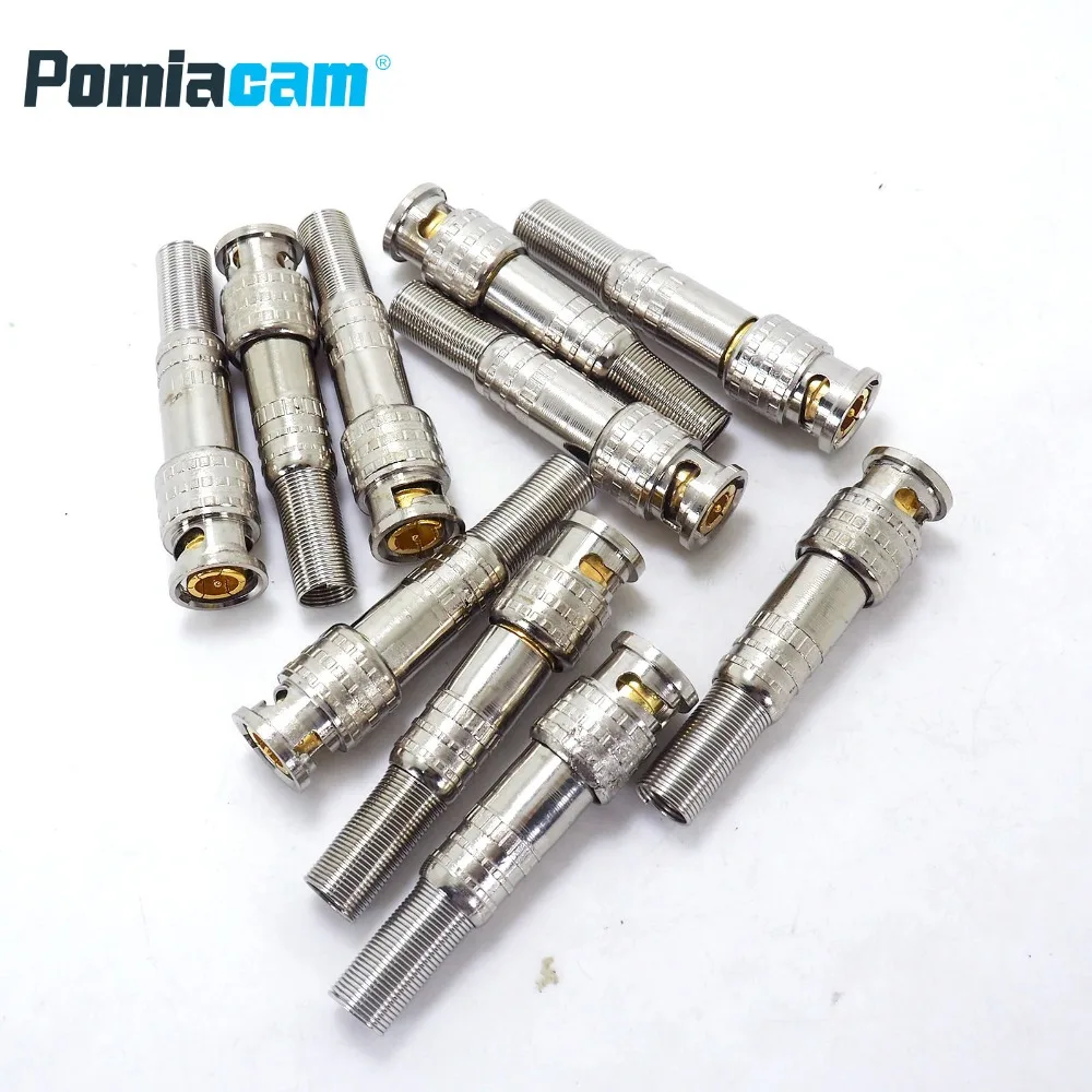 B-W1 50 Pcs/lot BNC Male Connector Untuk RG-59 Coaxical Kabel Kuningan Crimp Kabel Meniduri untuk Kamera CCTV Surveillance Kit