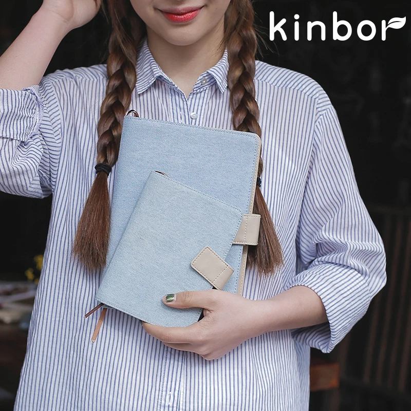 Kinbor hand book checkerboard notebook diary this day project stationery A5 loose leaf plan A6 Notebook