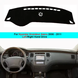 2 Layers Car Auto Dashboard Cover Carpet Cape For Hyundai Grandeur Azera 2006 - 2011 LHD RHD Rug Dash Mat Dashboard Pad Anti-UV