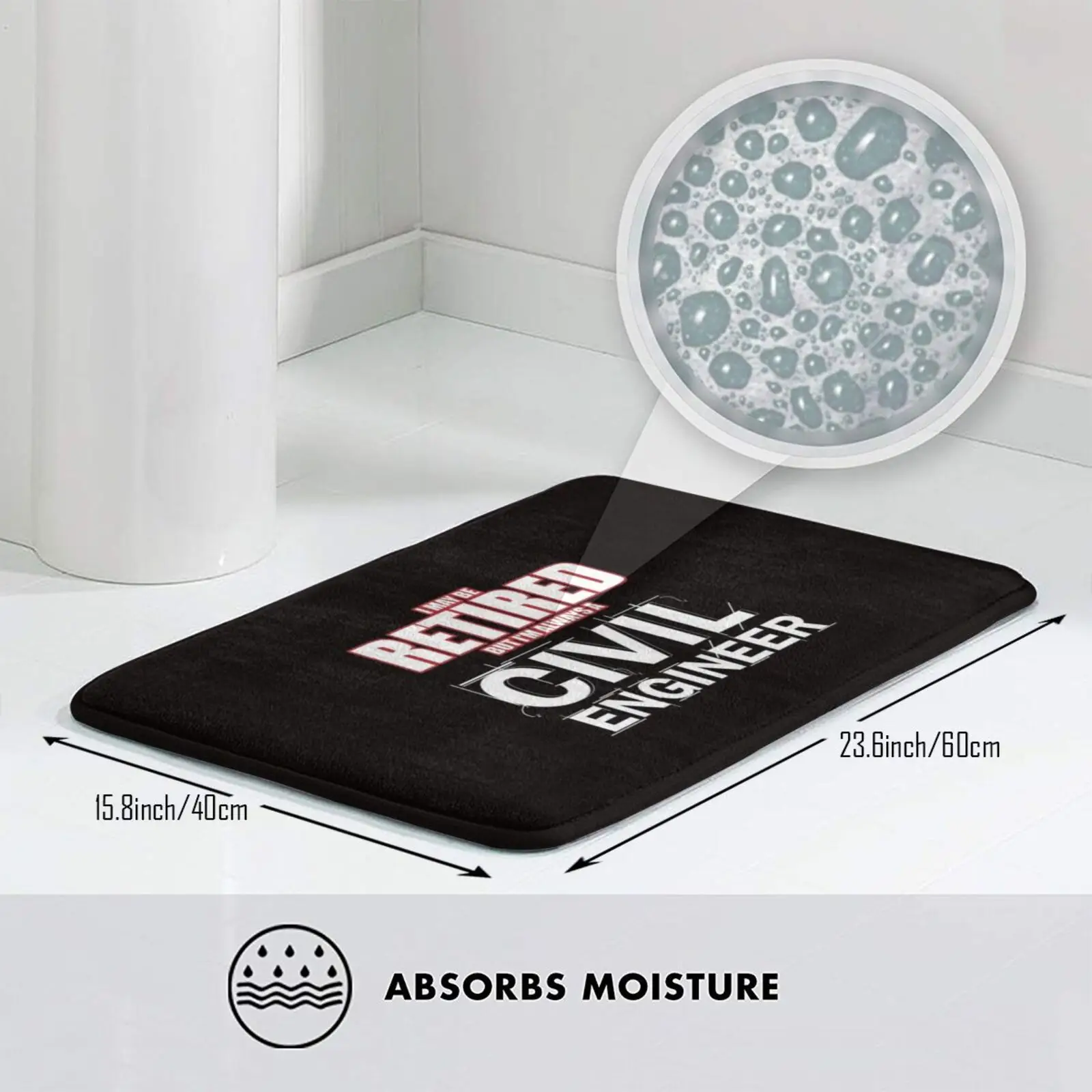 قميص مهندس مدني متقاعد البناء منشئ السجاد حصيرة البساط وسادة لينة عدم الانزلاق مهندس مدني علم المائية الفيزياء