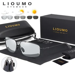 LIOUMO Memory Metal Sunglasses Women Men Polarized Photochromic Glasses Male Driving Eyewear Chameleon Anti-Glare lentes de sol
