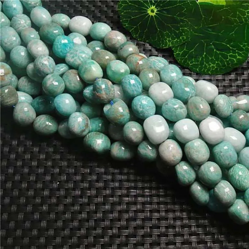 10-11mm Natural smooth Amazonite irregular round stone beads For DIY necklace bracelet jewelry making 15 