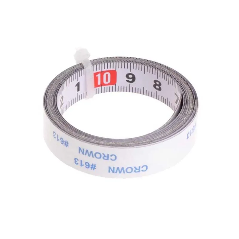 Cinta métrica autoadhesiva de acero inoxidable, regla para escala de carpintería, 1/2M