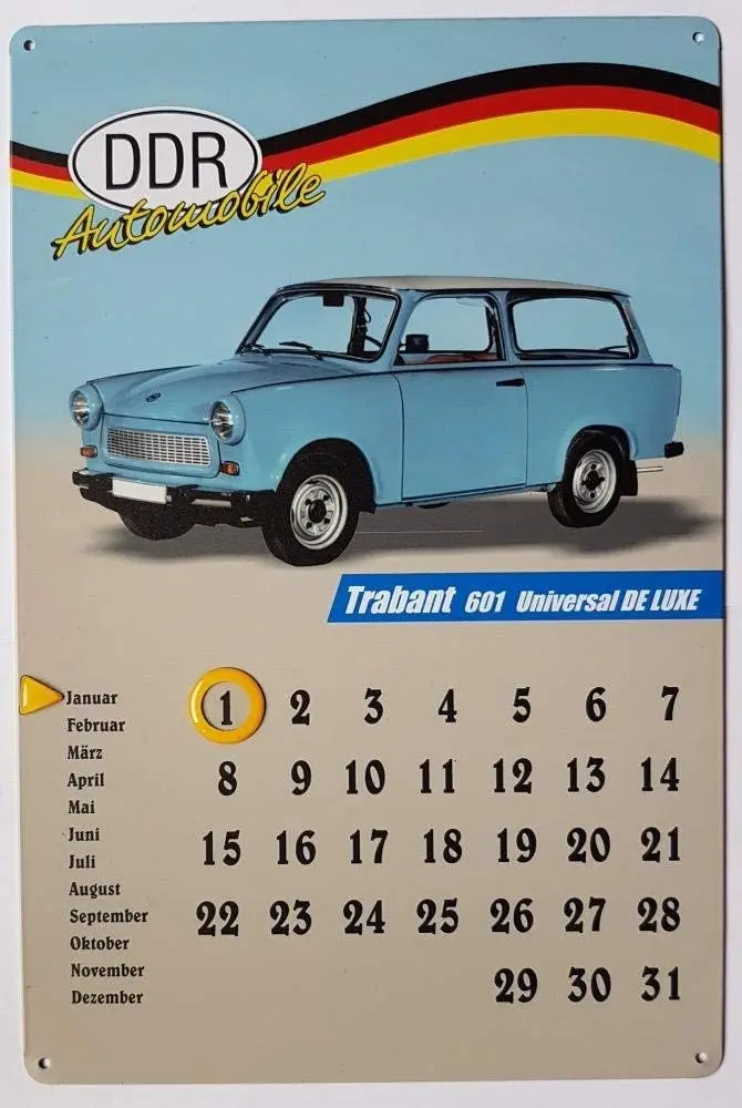 Metal Tin Sign  GDR Trabant 601 Universal de Luxe Car Combination  Bar Tavern Garage Dinner Cafe Home Wall Decorator Art