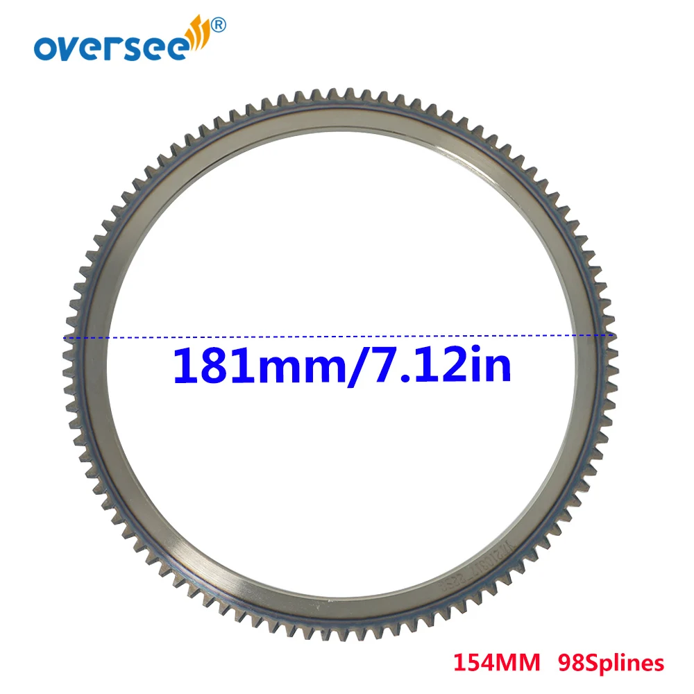 350-06091 Flywheel Crown Gear Ring For Tohatsu Outboard Motor Seapro HDX Hidea 2T 15HP 18HP 3G2-06091-1; Mercury 15HP Dia.154mm