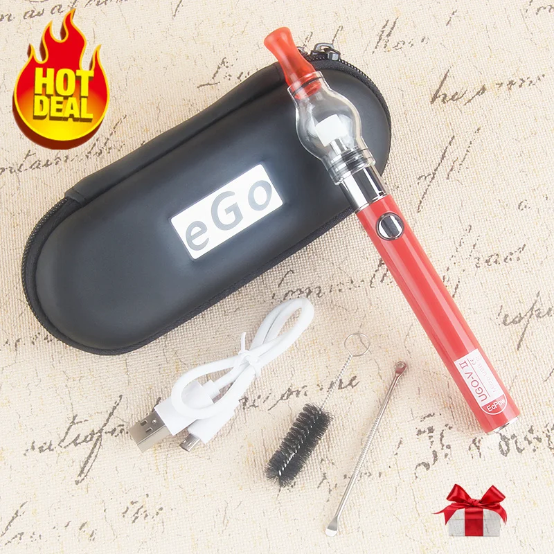 3 Pcs UGO-V II Battery Glass Globe Atomizer Dry Herb Vaporizer Electronic Cigarette Starter Kit Smoker Wax Vape Pen E Cig