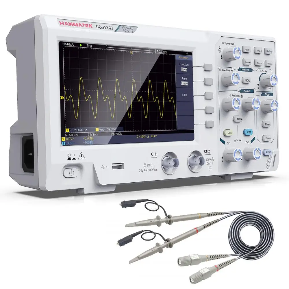 DOS1102 Best Digital Oscilloscope 100mhz 2chanel oscillograph 1gsa/s 7\'\' Tft Lcd Better Than Ads1102cal+ Osciloscope Kit