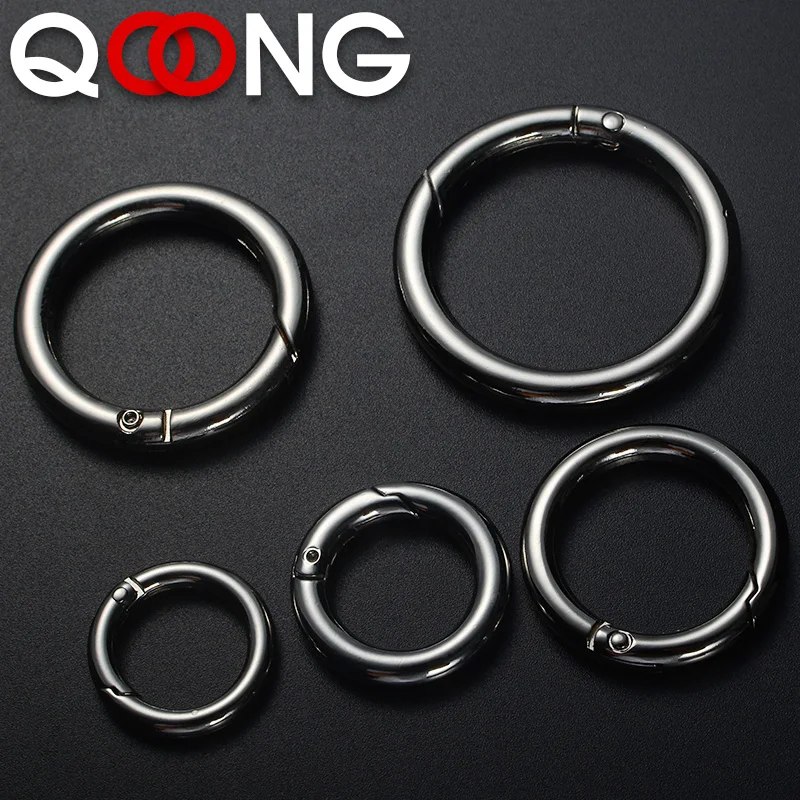 QOONG 3 Pieces High Quality Opening Loop Keychain Men Women Spring Buckle Key Chain Key Ring Creative Accessories Keyrings Q09