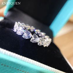 Sparkling 925 Sterling Silver 5*5mm Heart-Shaped Simulated Moissanite High Carbon Diamond Wedding Engagement Rings Romantic Gift