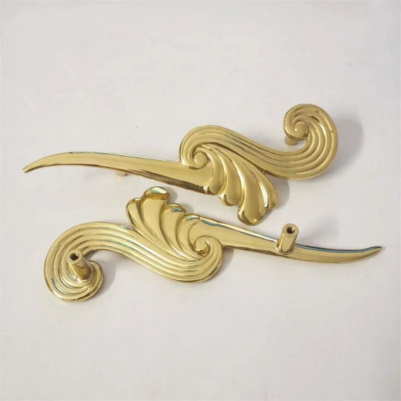 1pc European Style Brass Forged Double Hole Handle Drawer Furniture Knobs Wardrobe Wine Cabinet Bookcase Handle Pulls