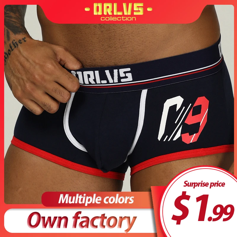 ORLVS Brand underwear men boxers cotton cueca tanga breathable  calzoncillo men boxers shorts comfortable underpants male pants