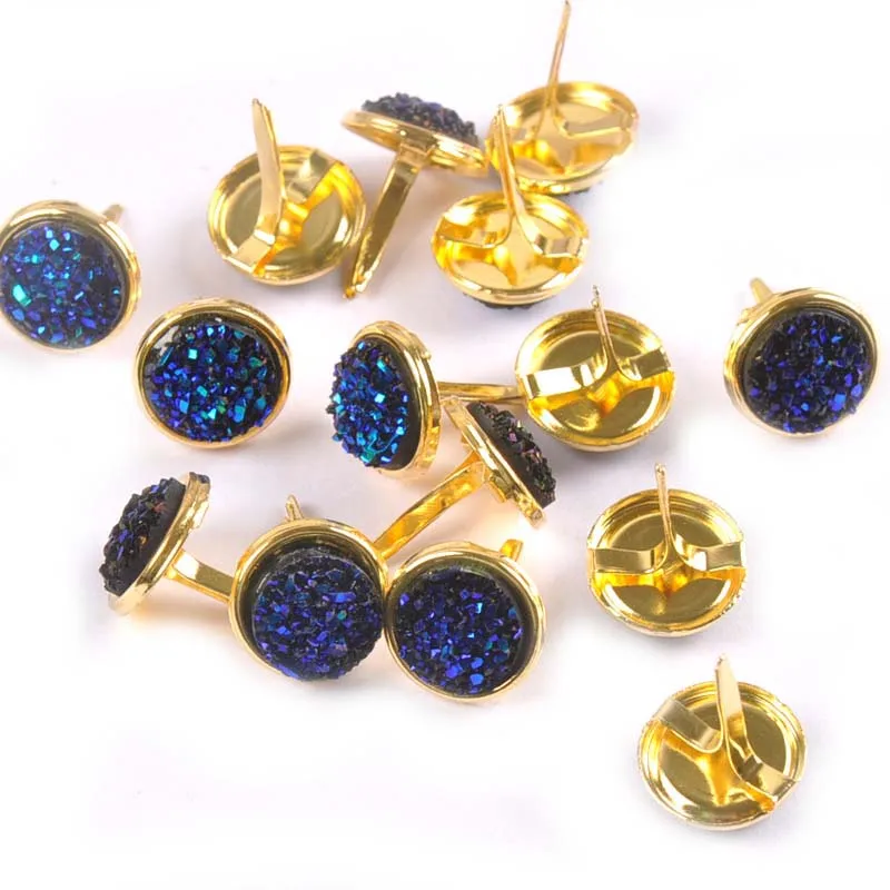 Mix Pattern Golden Brads For DIY Scrapbooking Embellishments Fastener Metal Crafts Brad Handmade Decoration 13x13mm 15Pcs c2262