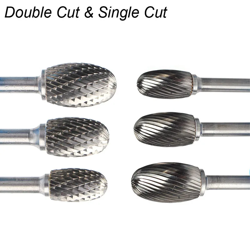 Owalny kształt E 6mm 1/4 Shank formy narzędzia do rzeźbienia pilnikarka z węglika wolframu Burr frez CNC grawerowanie do metalu stali