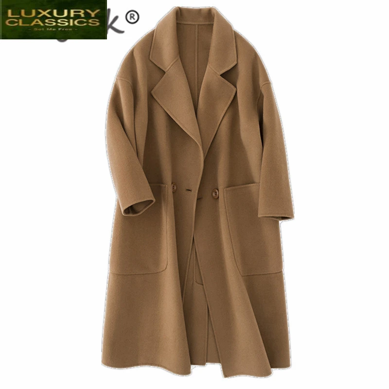 Jacket 2021 Winter Vintage Coat Women Warm Wool Coat Female Autumn Long Women Cashmere Coats Fashion Jacket Outwear 1586