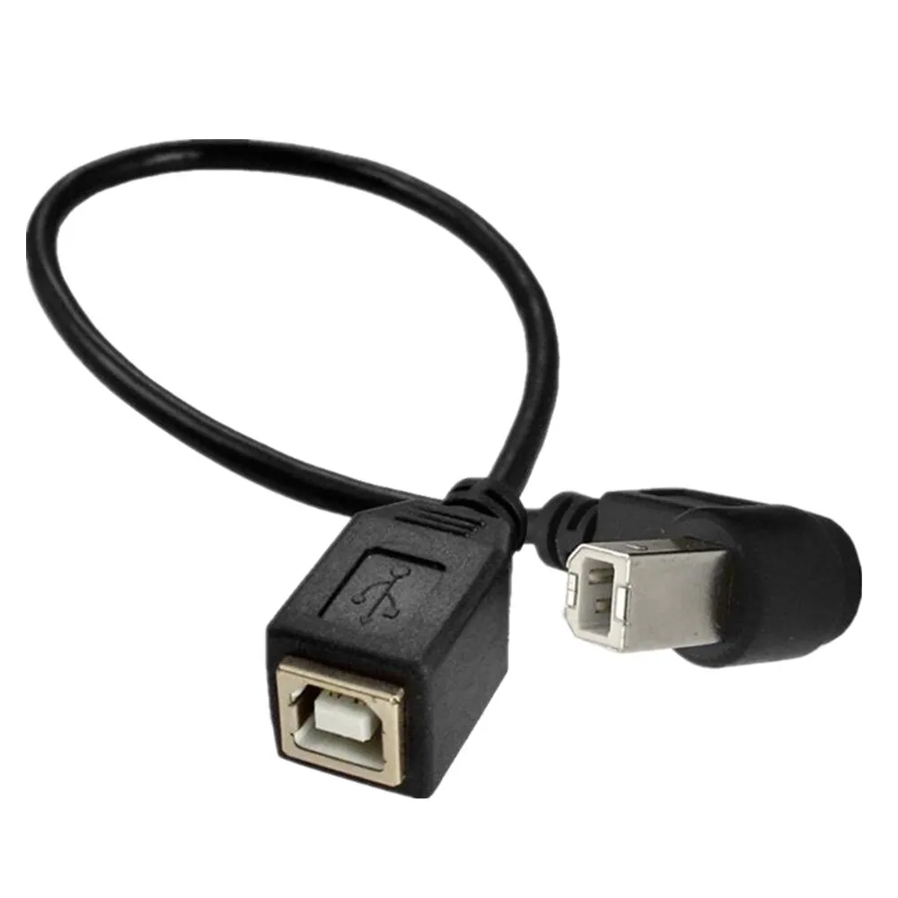 Right Angle USB Type B male to USB B female Printer new Extension Sync Cable Cord 0.25M UP&Down&Left&Right 90 Degree