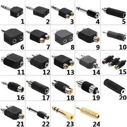 3.5mm męski/żeński wtyk Jack Stereo łącznik Adapter 3.5mm Mono Stereo do 6.35 RCA złącze ładowania dla iPhone PC telefon