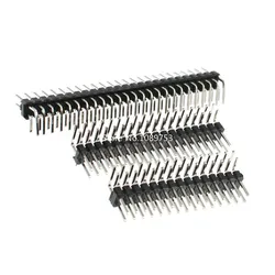 10Pcs 2.54mm Double Row Right Angle Pin Header Strip Male Pin Header Connector 2x2/3/4/5/6/7/8/10/40P for PCB Soldering Welding