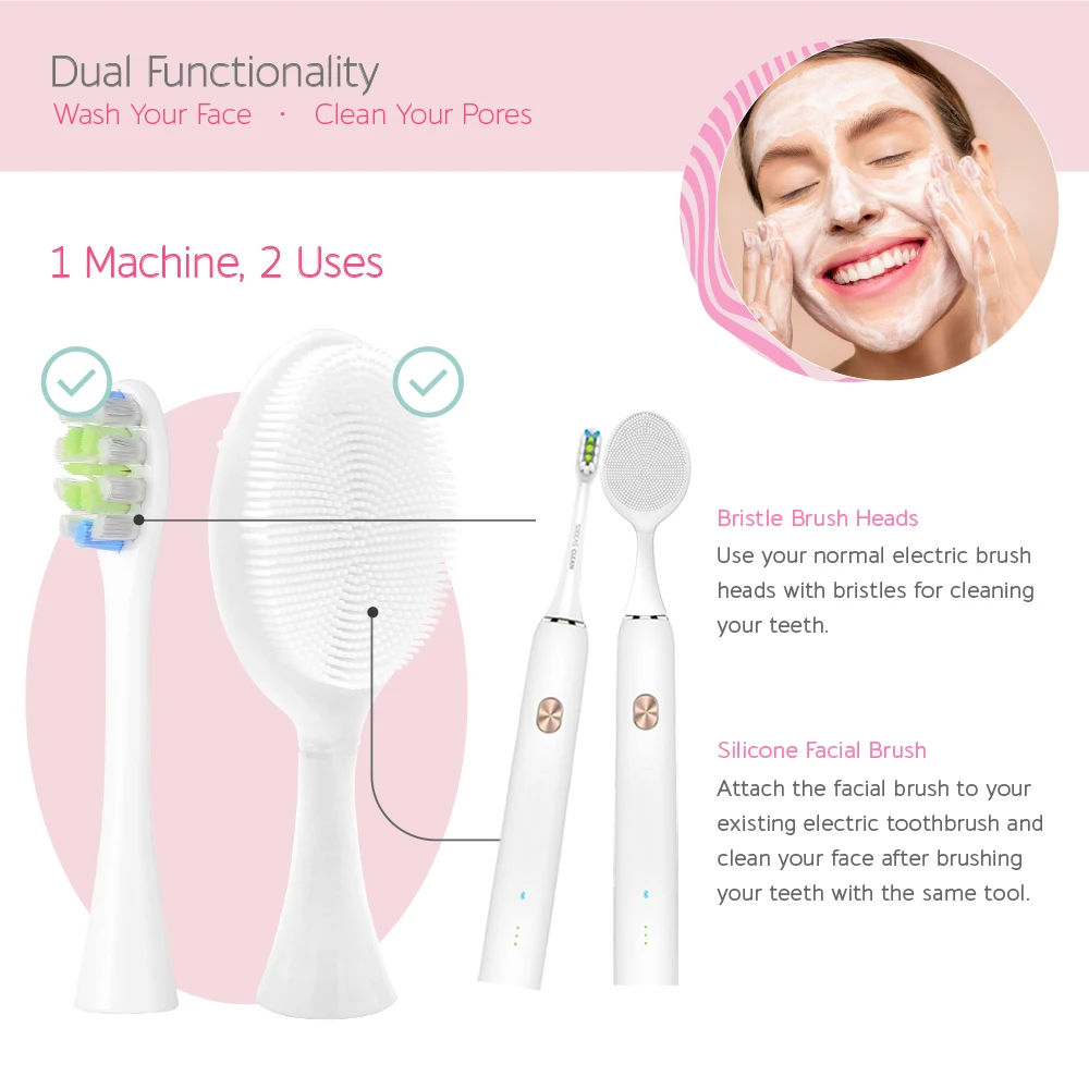 Facial Cleansing Brush Heads for Xiaomi T300/T500 SOOCAS X3 X3U X5 V1 V2 Sonic Electric Toothbrush SOOCARE Electric Brush