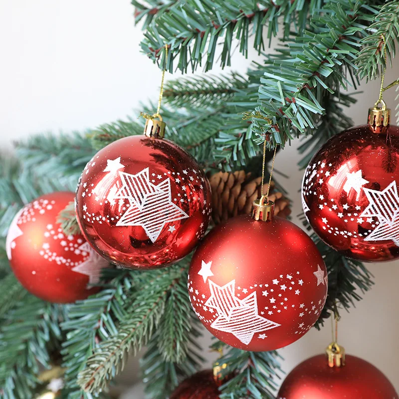 6pcs Christmas Decorations Ball Pendants For Xmas Decor Christmas Tree Ornaments New Year 2022 decorazioni albero di natale