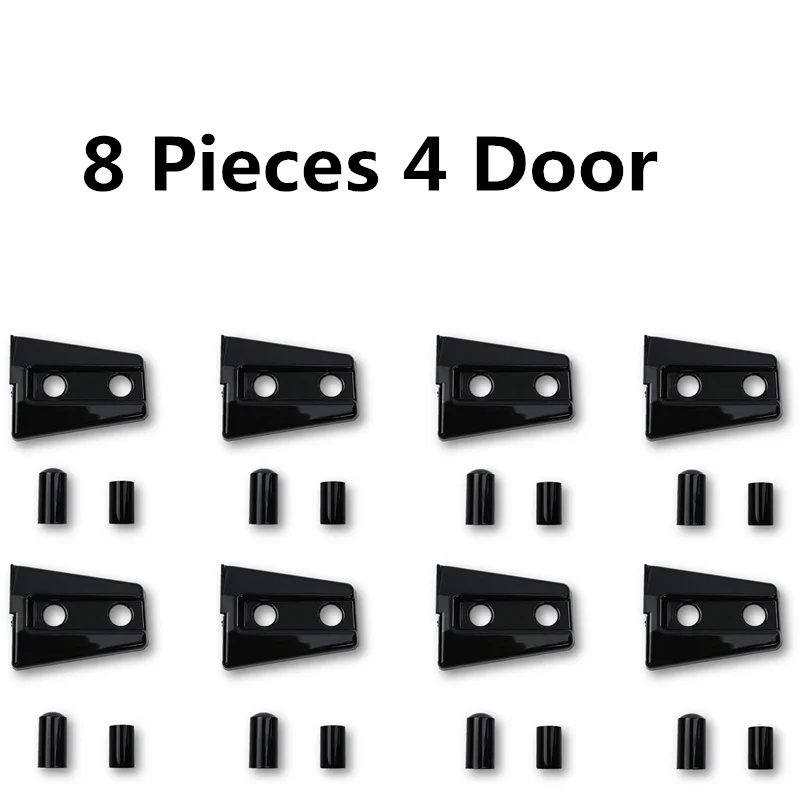New 8pcs Black Door Hinge Cover For Jeep Wrangler 4 Door 2007 - 2016 4pcs Door Hinge Cover For Jeep Wrangler JK Unlimited 2 Door