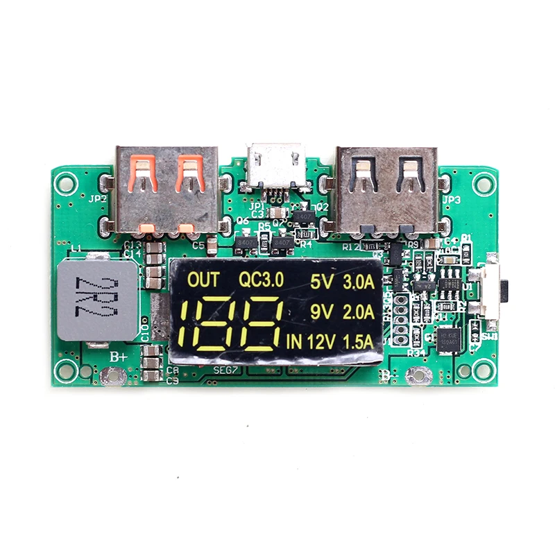 

3,7 V Liter 5V Qualcomm QC3.0, плата бустера быстрой зарядки, цифровой дисплей мощности, мобильная плата питания