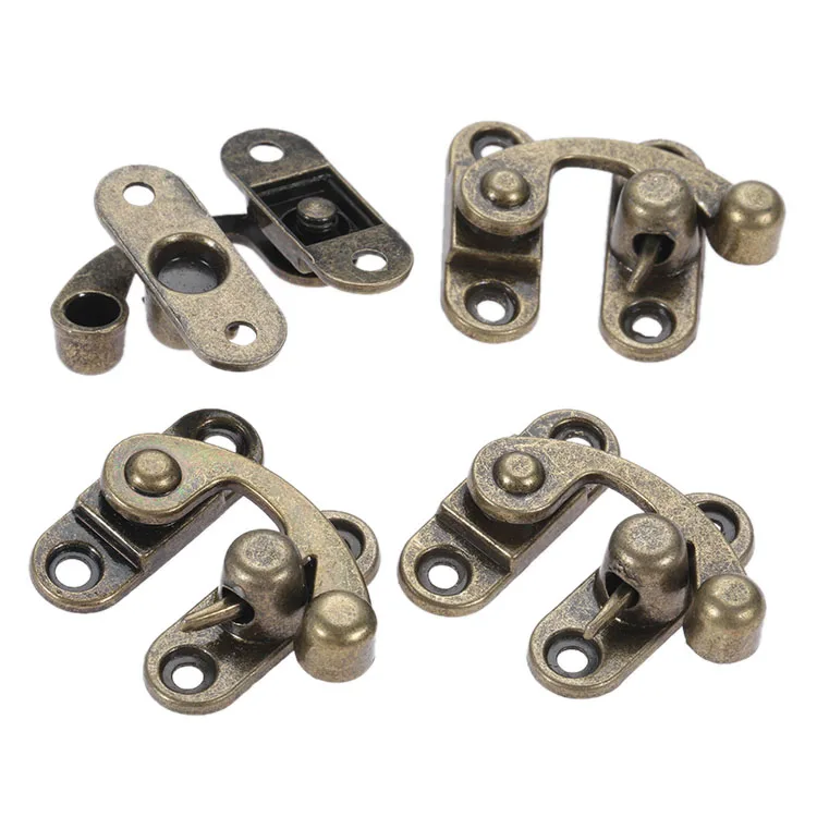 10pcs 29*33mm Antique Bronze Horn Lock Decorative Latch Hasps Hook Gift Wooden Jewelry Box Padlock with Screws