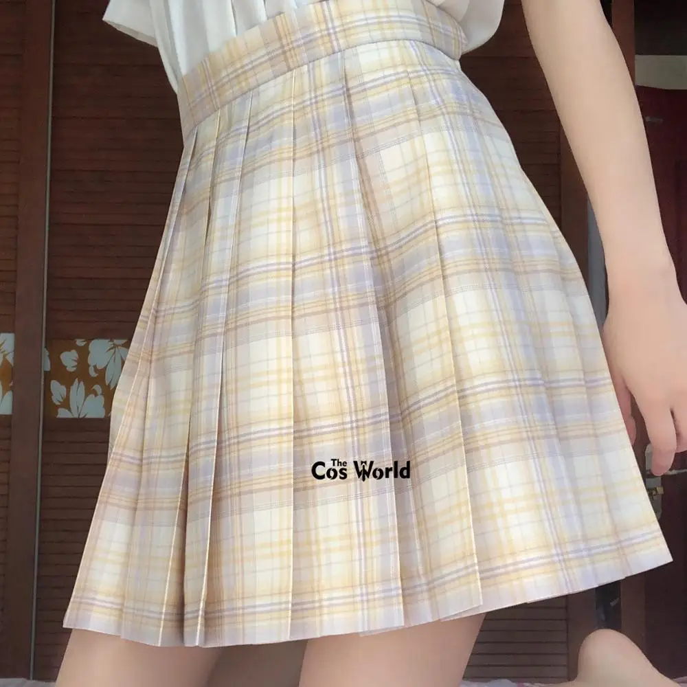 [Driftmoon] Girl's Summer High Waist Pleated Skirts Plaid Skirts Women Dress For JK School Uniform Students Cloths