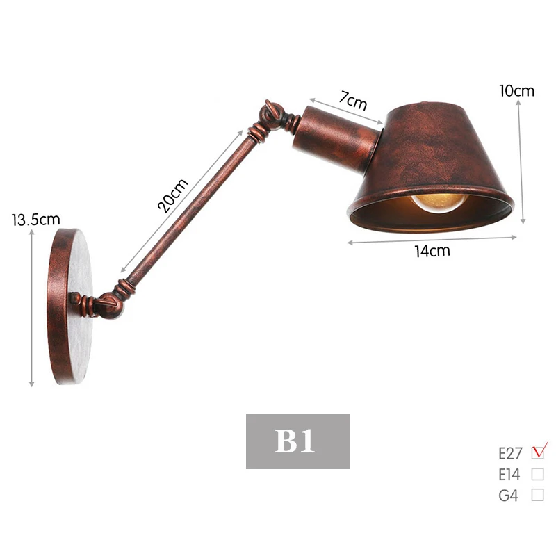 Old Fasion Swiming Arm Wandlampen Voor Nachtkastje Gang Zwarte Rustieke Ijzeren Murale Armatuur E27 Led Vintage Muur Schans Verlichting