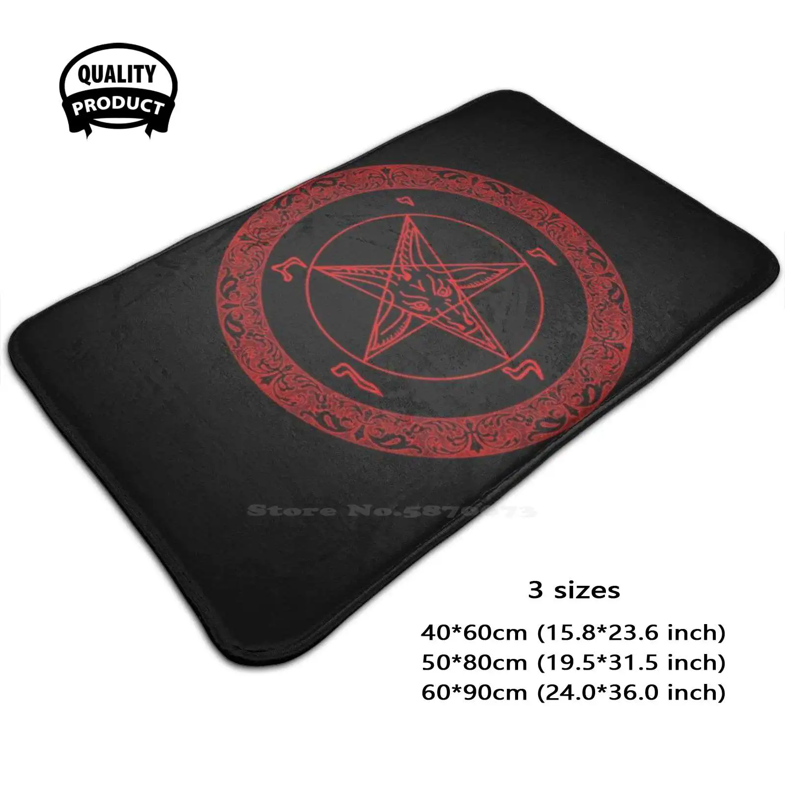 

The Sabbatic Goat Soft Cushion Home Carpet Door Mat Car Rug Baphomet Goat Sabbatic Occult Satanic Devil Lucifer Demon Goetia