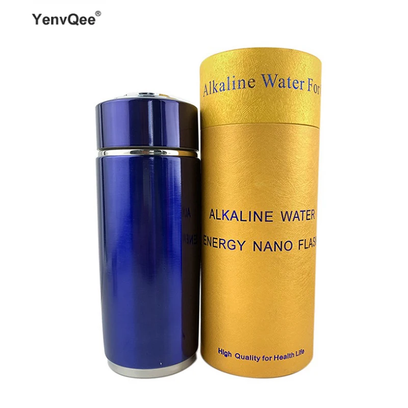 YenvQee 380ML Stainless Steel Protable Quantum Alkaline Water Bottle Flask Bottle Electrolytic Energy Cup