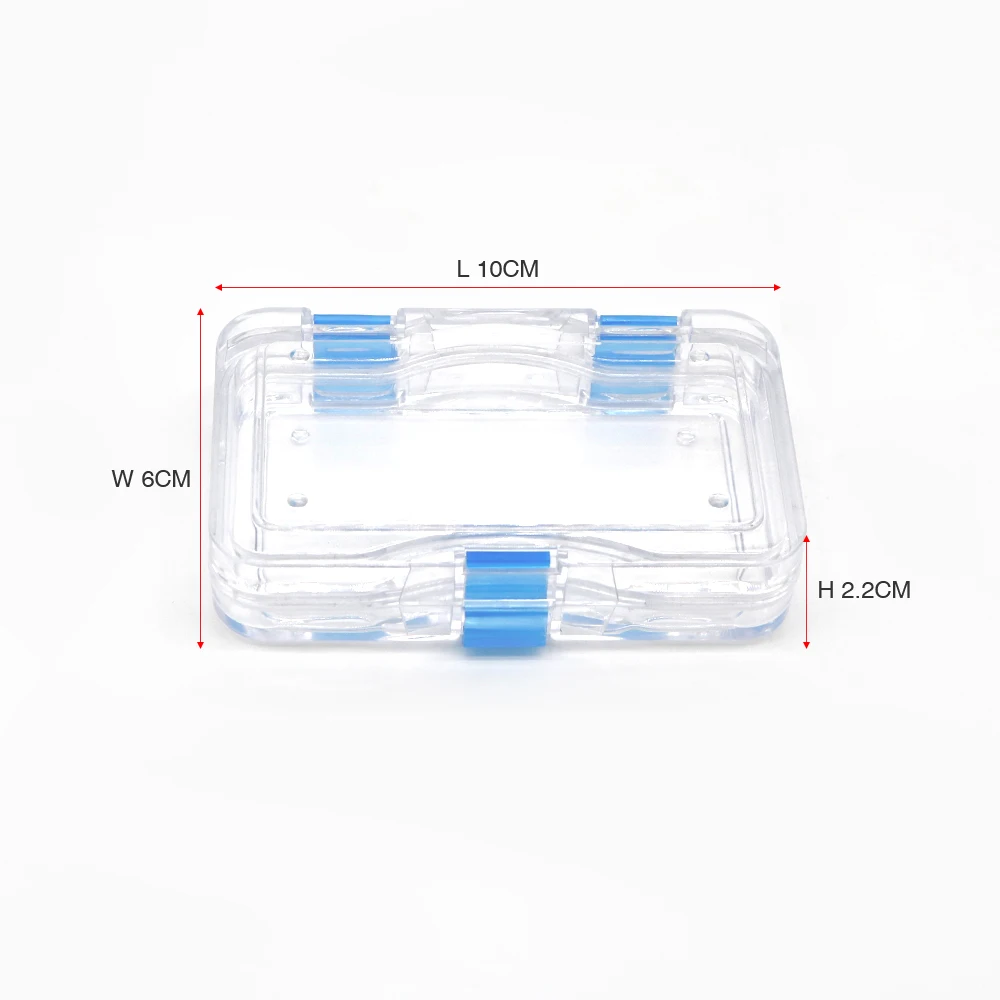 10Pcs/Lot Dental Tooth Box with Film Clear Plastic Denture Storage Case Membrane Tooth Box 10x6x2.2cm