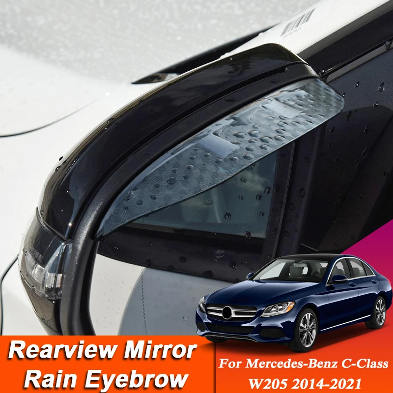 

Car-styling For Mercedes-Benz C-Class W205 2014-2021 Carbon Fiber Rearview Mirror Eyebrow Rain Shield Anti-rain Cover Sticker