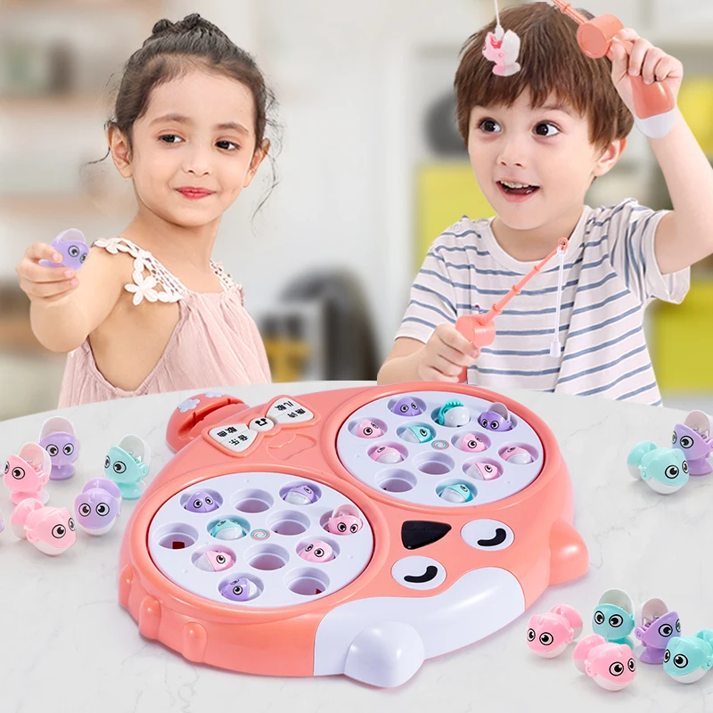 Kids Montessori Toys Multifunctional Meow Diaoyutai Music Rotating Magnetic Fishing Educational Baby Toy Birthday Gift